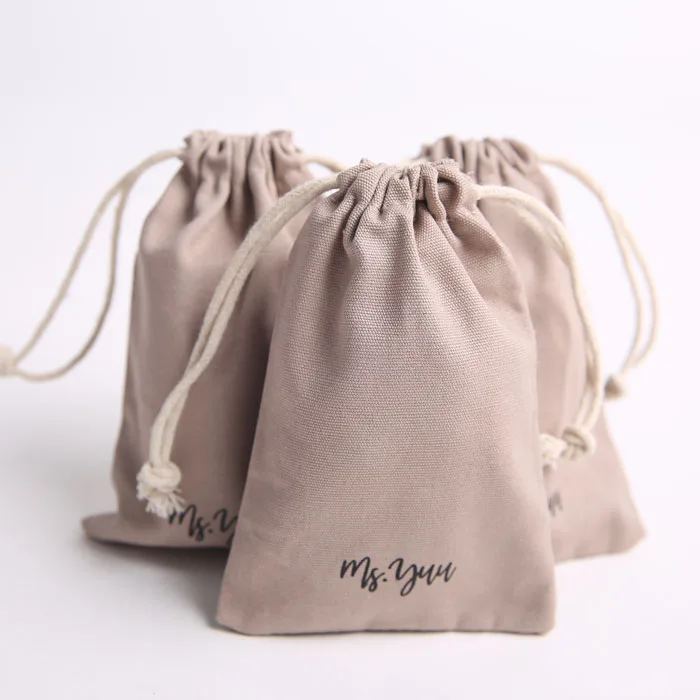 Wholesale custom logo canvas travel cosmetic drawstring bag canvas travel bag