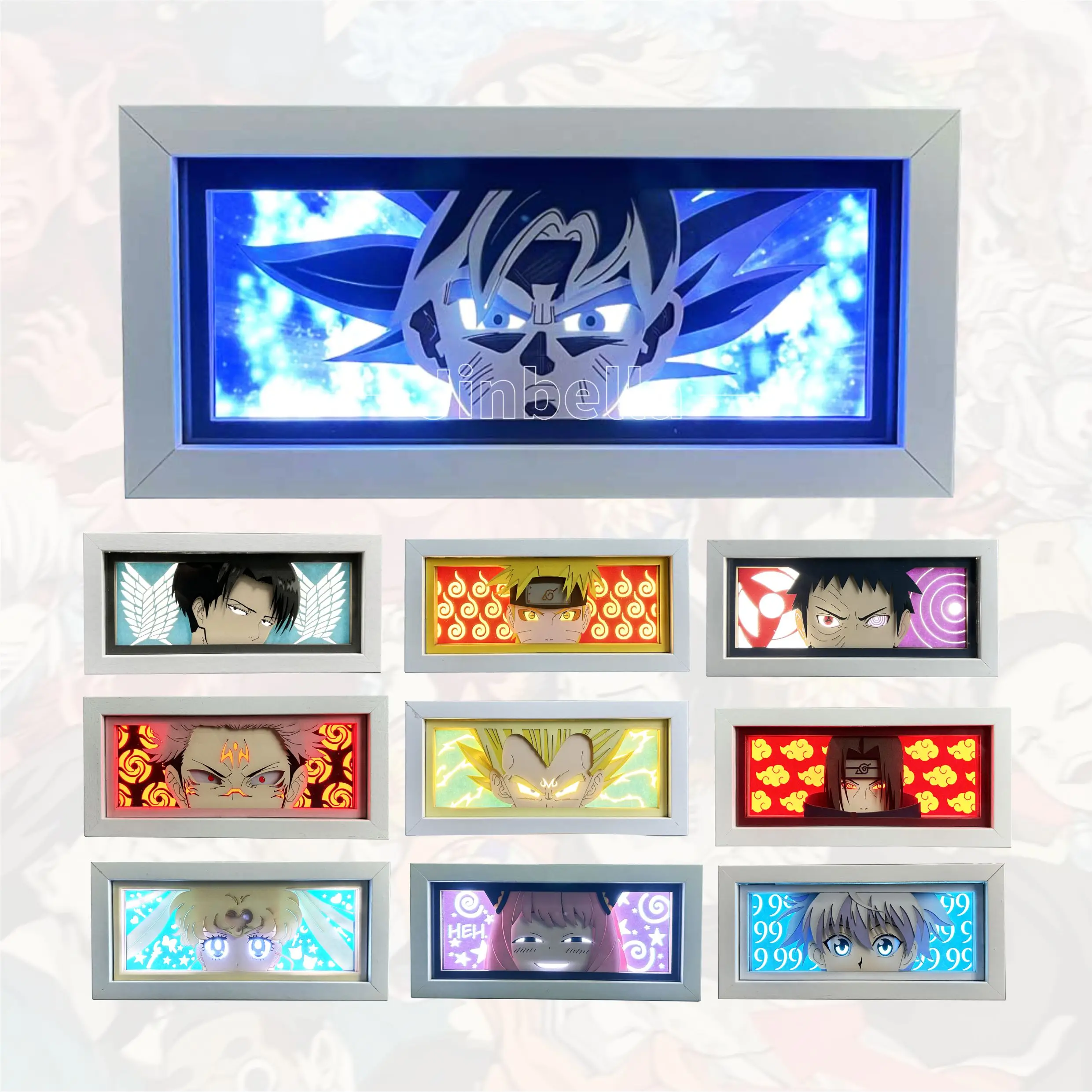 180 Designs Nika Luffy 3d Paper Carving Light Box Lamp Dragoned Ball Demon Slayer LED Anime Series Craft