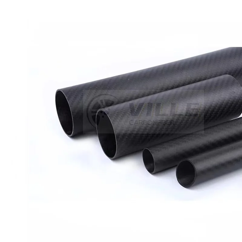Высококачественная труба из углеродного волокна OEM 3K, реальный большой диаметр, трубы из углеродного волокна по индивидуальному размеру