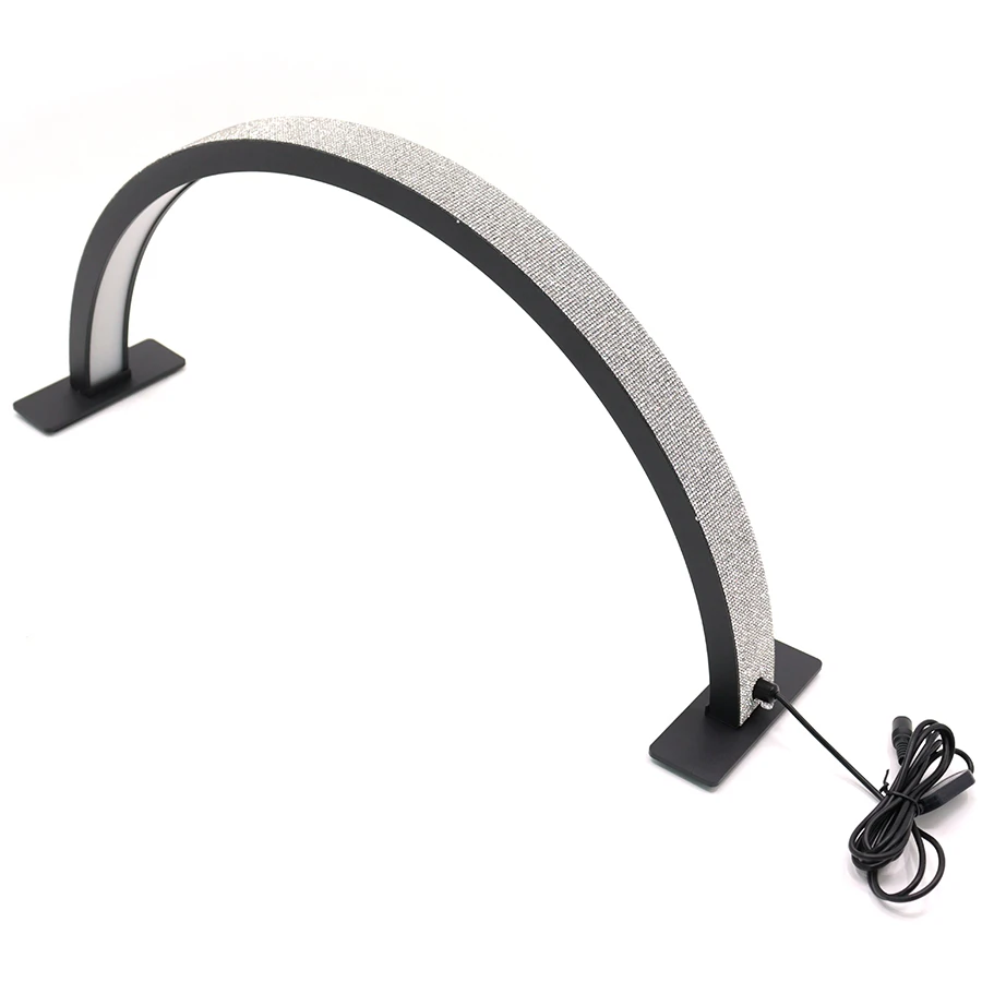 One piece half moon shape eyelash led beauty light with diamond Adjustable brightness Adjustable brightness half moon light