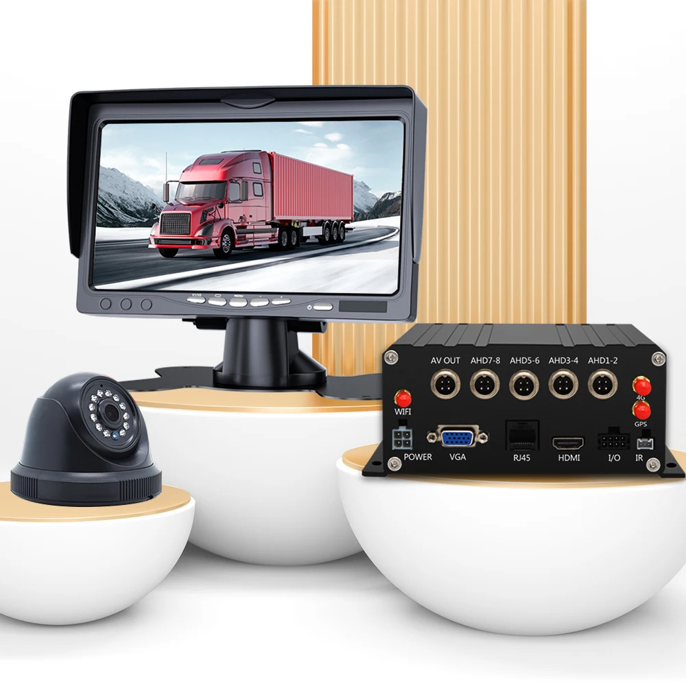 High Quality Quad Display 4G MDVR 8CH DVR 4CH CCTV Camera with DVR Car DVR Dash Cam Support SD HDD Card Recording Function