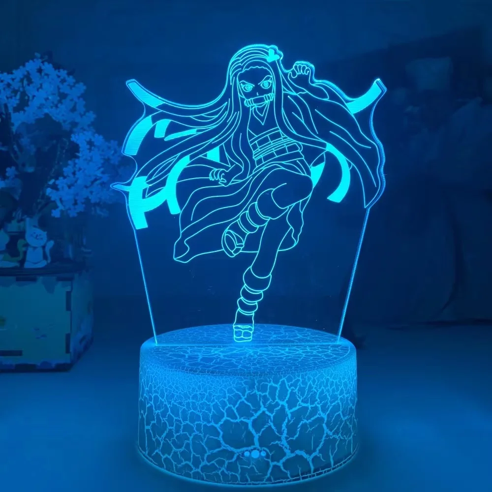 Акриловый СВЕТОДИОДНЫЙ 3D ночник аниме фигурка рассекающего демонов Kochou Shinobu манга лампа