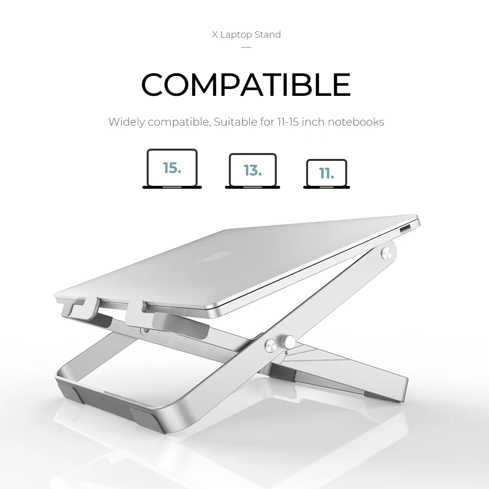 2021 Adjustable Portable Aluminum Laptop Stand Folding Height Adjustable Foldable Portable Desktop Holder Riser Stand