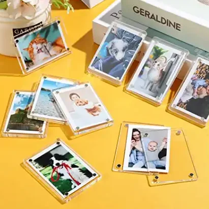 Фабрика DIY оптовая продажа Заказная прозрачная акриловая магнитная рамка для фото-дисплея