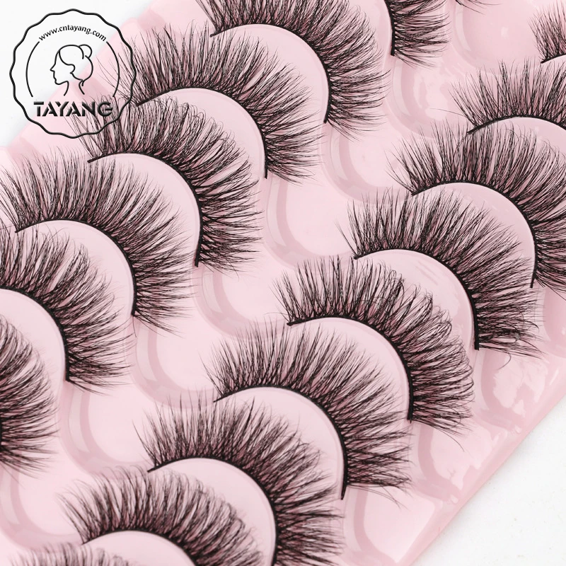 High Quality Cat Eye Russian DD Large Curvature 7D 18MM Fluffy Reusable Soft Mink Eyelashes Extensions