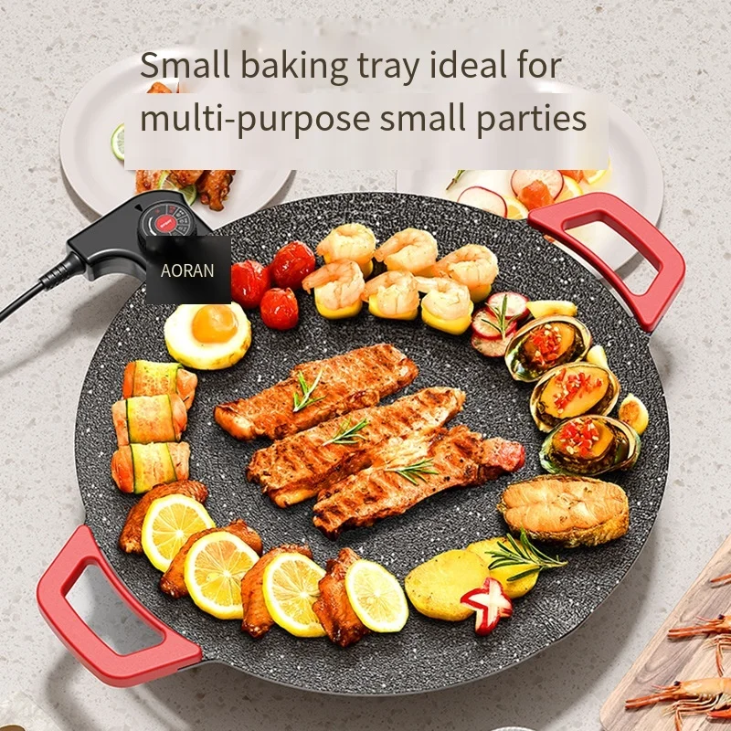 Hot Selling Electric Grill Electric Bbq Non-stick Pan Round Grill Pan With Handle
