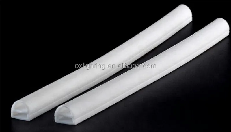 Transparent White Rectangular Flexible D Shape Silicone Tube For Led Strip 10MM 12MM 15MM