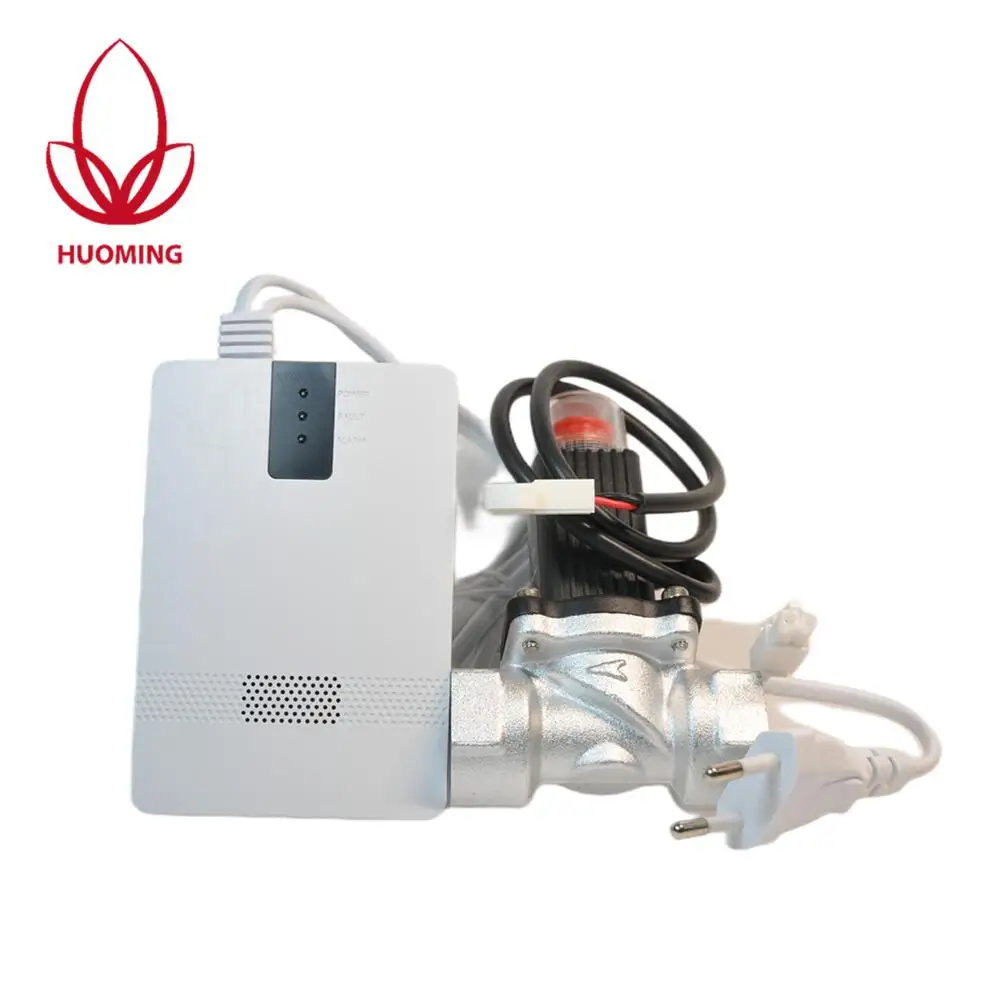 Home security Gas Alarm Methane Ch4 Lpg Co Gas Leak Detector With Solenoid Shut Off Valve
