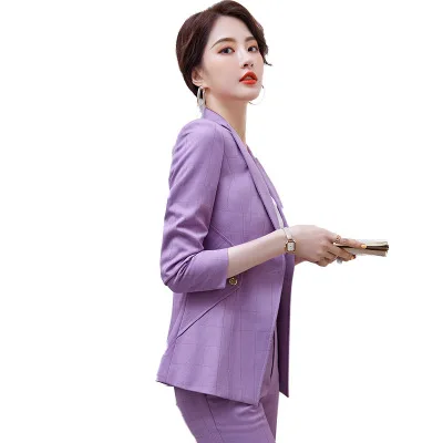 2020 Autumn Formal Pant Suits for Women Office Lady Uniform Business Work Blazer Set Professional Pantsuits Female Plus Size 4XL
