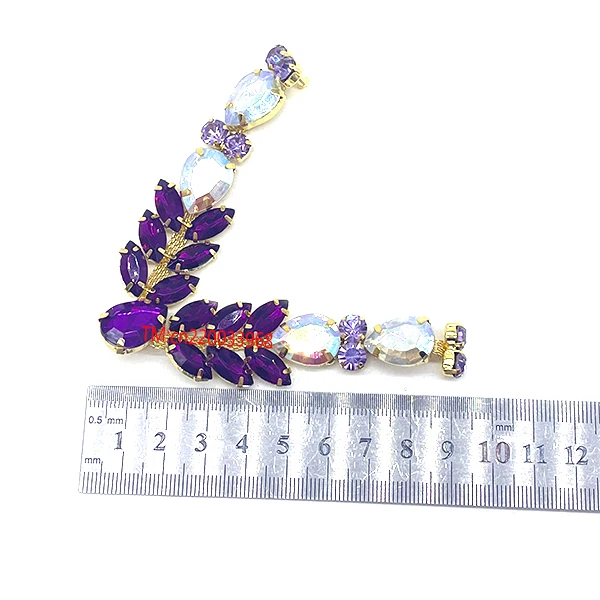 Wholesale Summer Beach Party decoration Colorful Acrylic Crystal Rhinestone V shape flip flop Shoe Chain buckles For women shoe