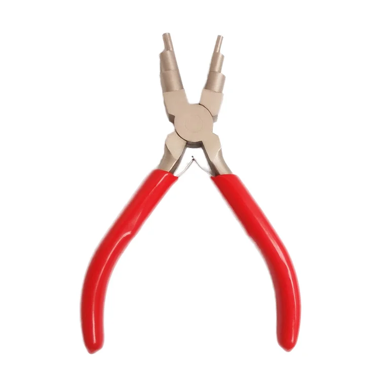 Hand-made 6-segment pliers multi-functional round nose modeling pliers jewelry pliers gold-coated wire winding tool