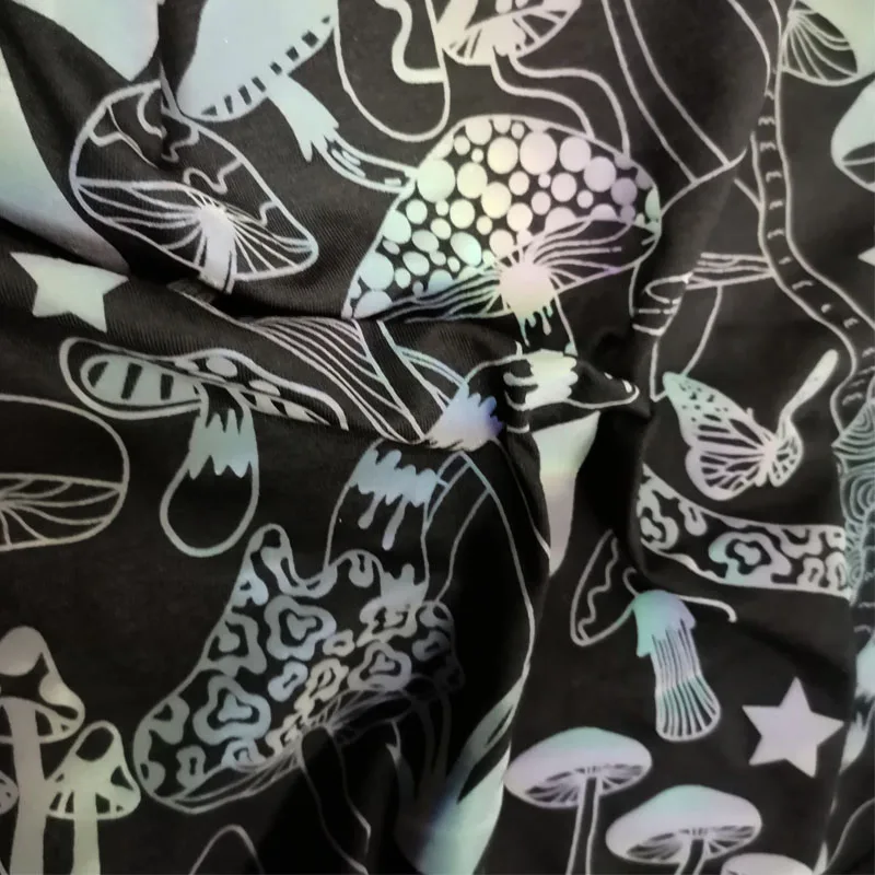 Custom printed spandex fabric rainbow reflective fabric for fashion suit