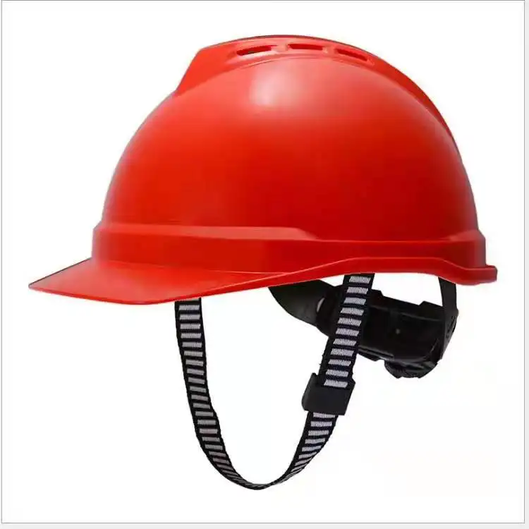 
4 point high quality construction riser vent MSA ABS V GARD industrial safety helmet with knob adjustment hard hat 