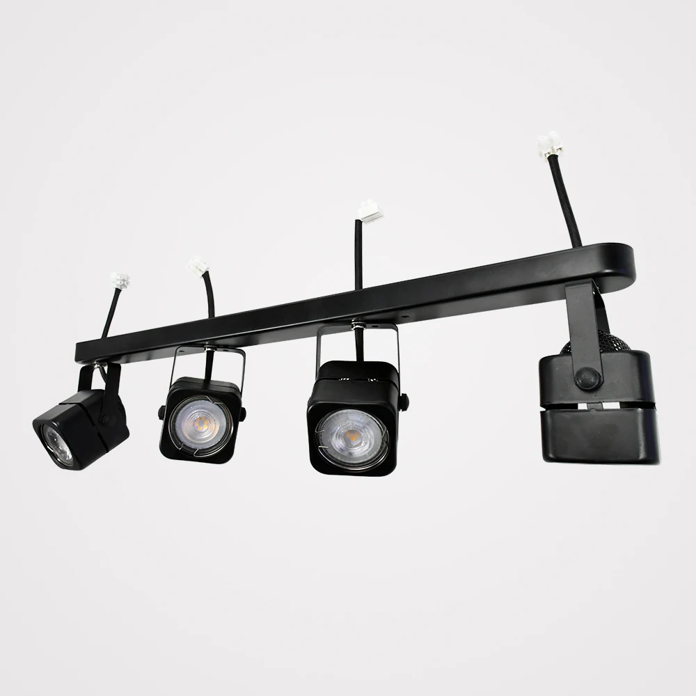 4 heads GU10 LED Track Spot Lighting MR16 Ceiling Mounted Light Fixture