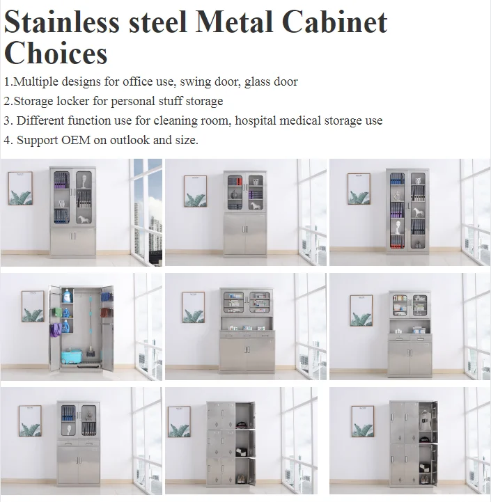 Factory directly Sale Stainless Steel Hospital Medicine Cabinet Medical Cupboard