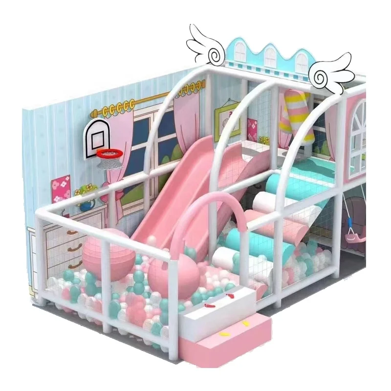 10 sqm Sweet style indoor and outdoor commercial slides  soft play equipment kids indoor playground for children