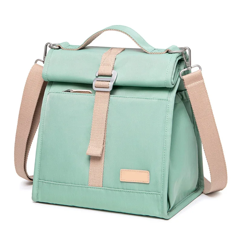 2024 Hot Sale Japanese style Custom Simple Character Letter  Portable Canvas Lunch Bag With Lunch Bento Bag Cooler Bag