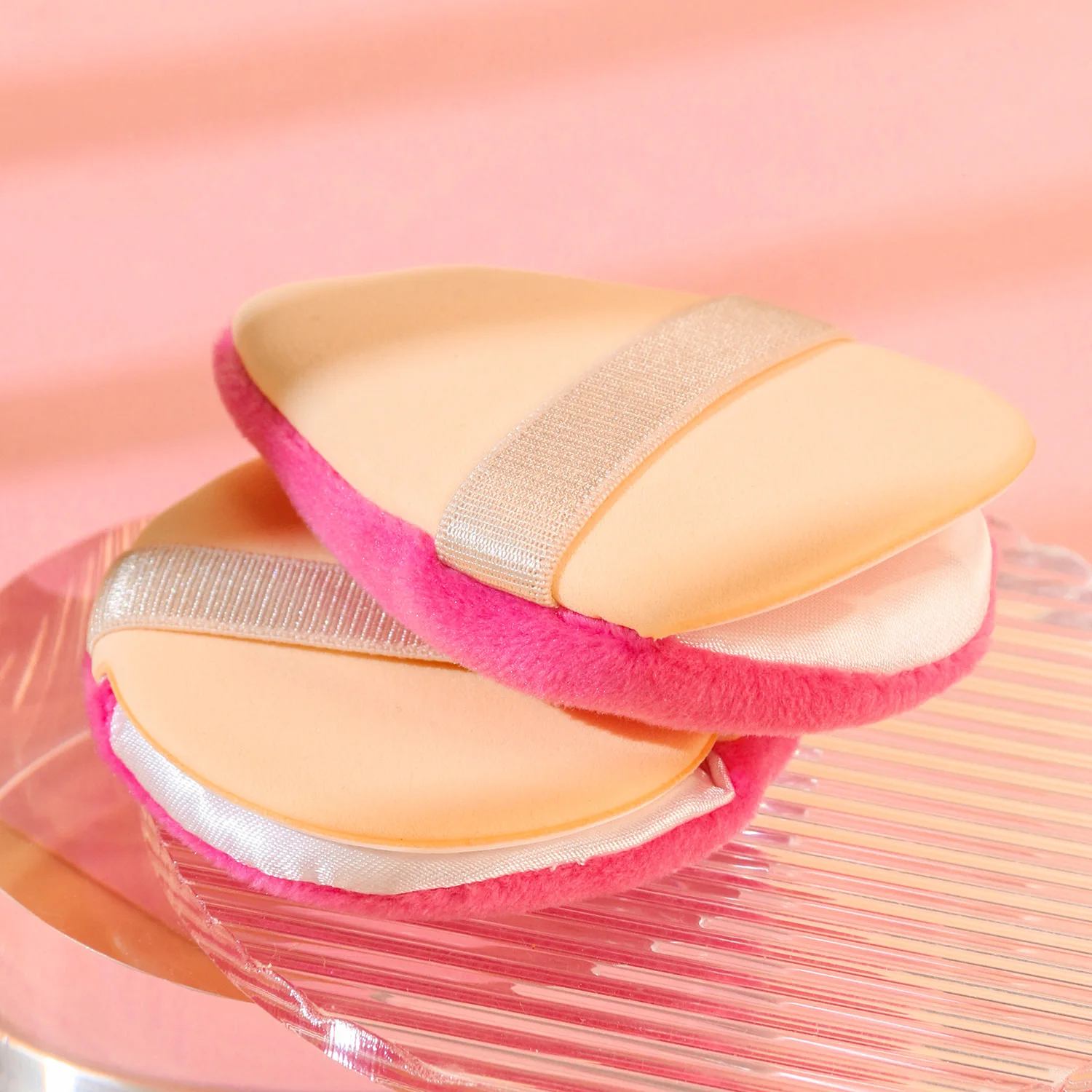 2023 hot selling beauty pocket blender dual side cotton makeup puff with pocket