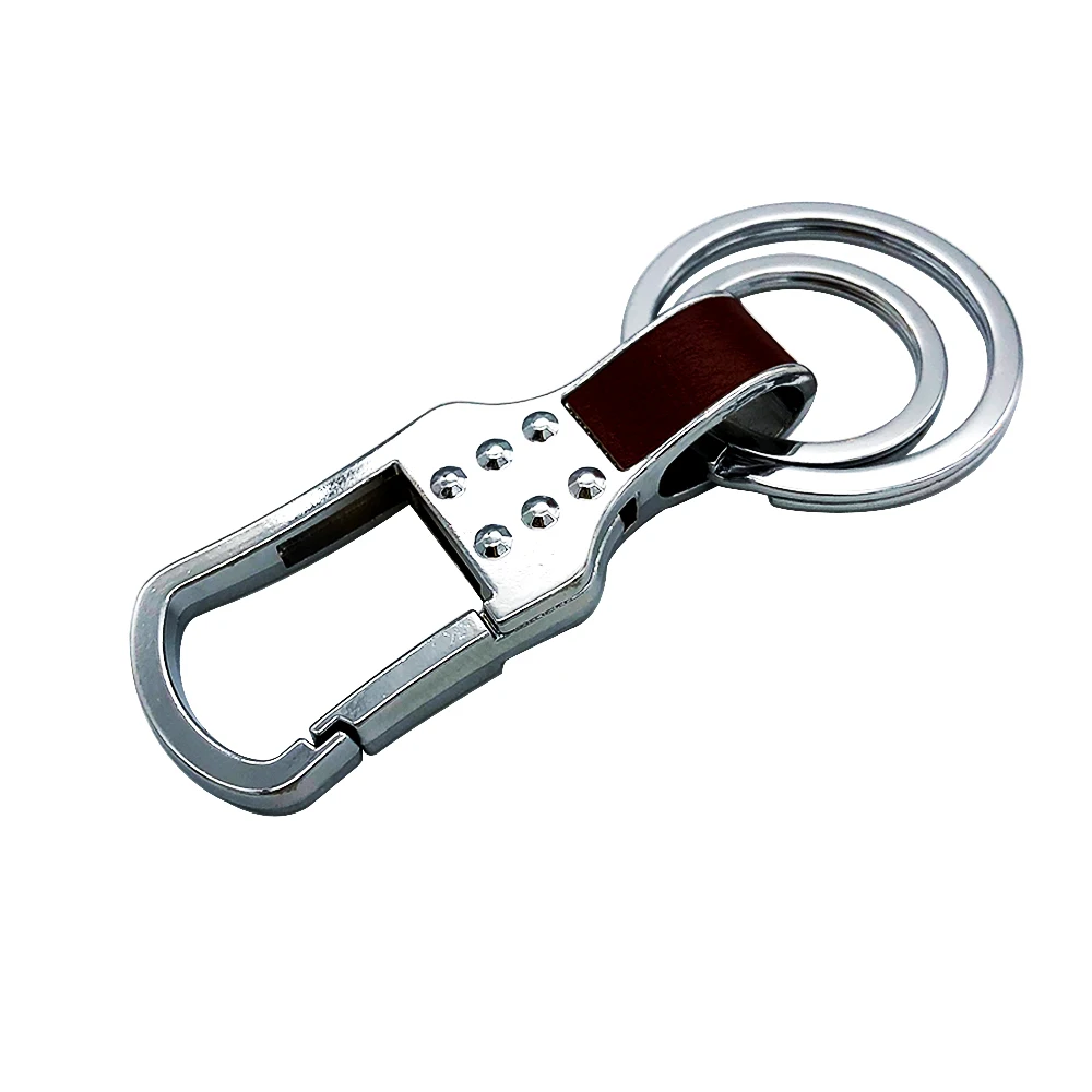 
Custom leather metal keychain car key chain ring fobs 