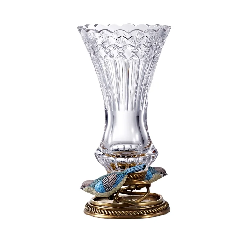 Ornaments Luxury Crystal Glass Vase Table Top Flower decoration mini floreros glass flower vase