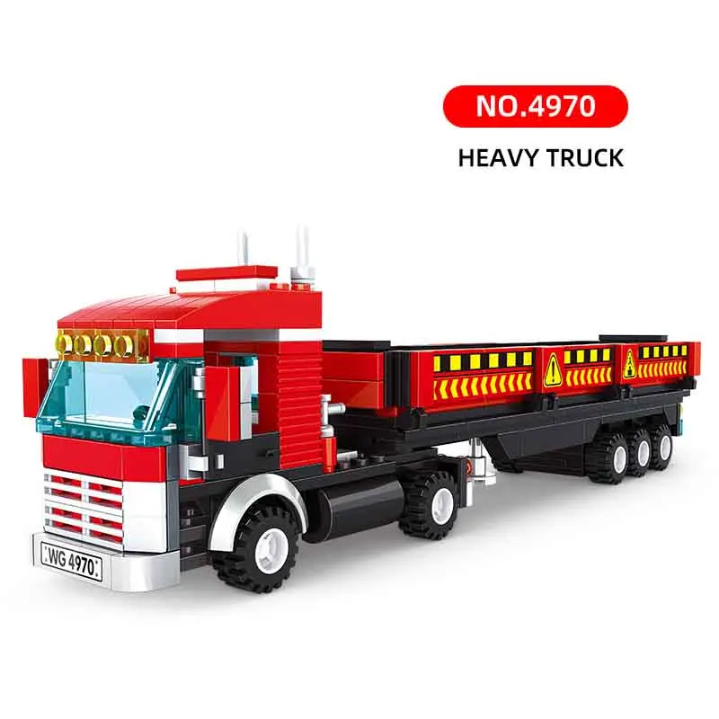 Wange 4970 Educational Children Toys Vehicles City Container Heavy Truck GOODS VEHICLE MOC Bricks Building Block For Boys Gifts