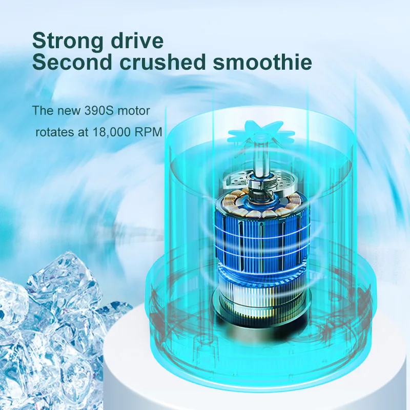 Large capacity juicing refill cup with charging cable Portable car outdoor juicing cup