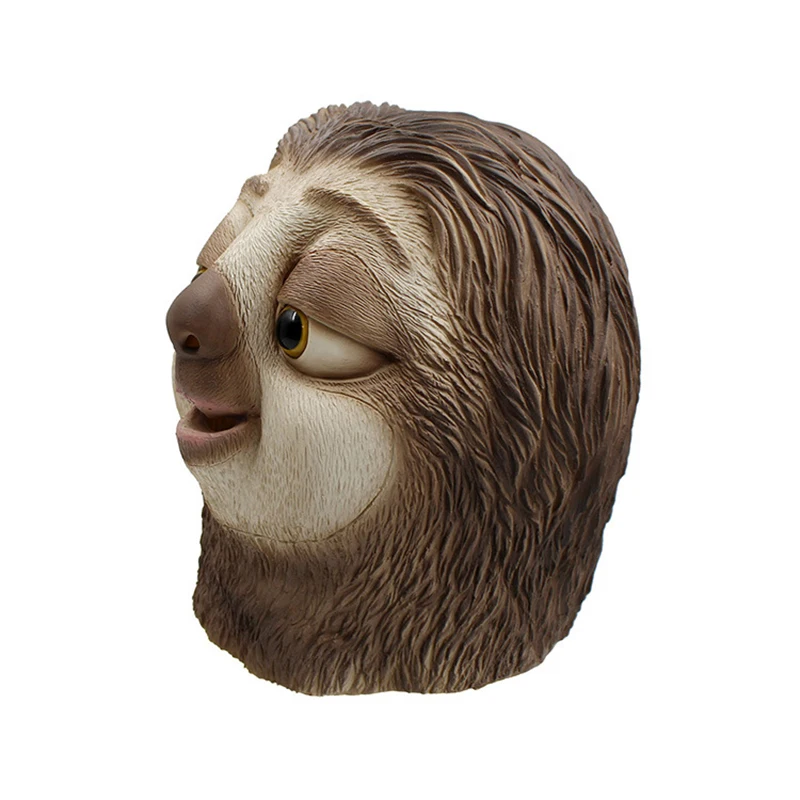 Sloth Latex Mask Sloth Mask Nick Wilde Latex Full Head Animal Mask XMAS Party Cosplay Costume Prop Accessories Toy Gift