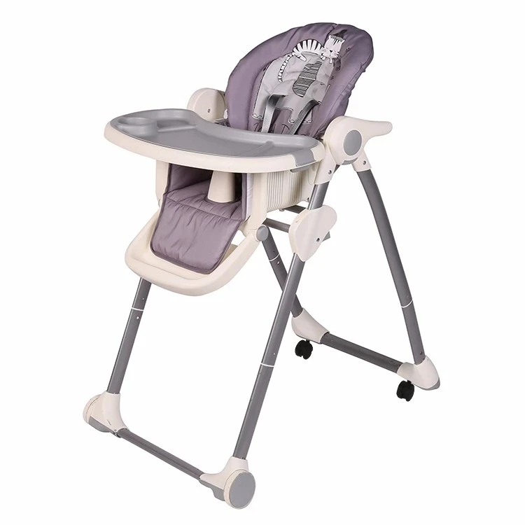 
High quality fashion design foldable Luxury Aluminum Baby Toddler Feeding High Chair highchair with tray 