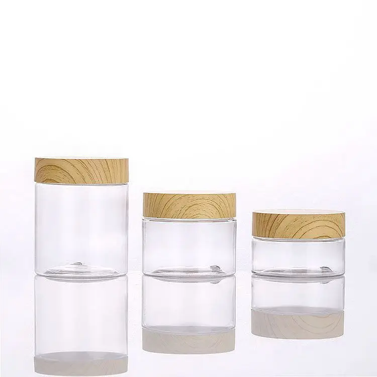 
New PET Wide Mouth Cosmetics Jar with Screw plastic Lids Storage 200ml 300ml 400ml 500ml 800ml 1000ml  (1600170547828)
