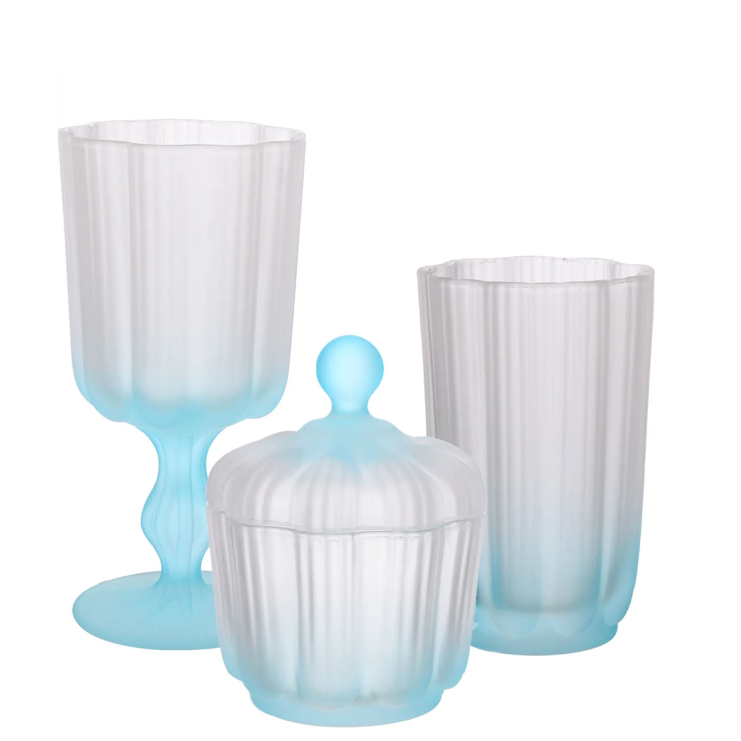 Vintage color gradient goblet Crystal Champagne Cup Creative Juice Glass