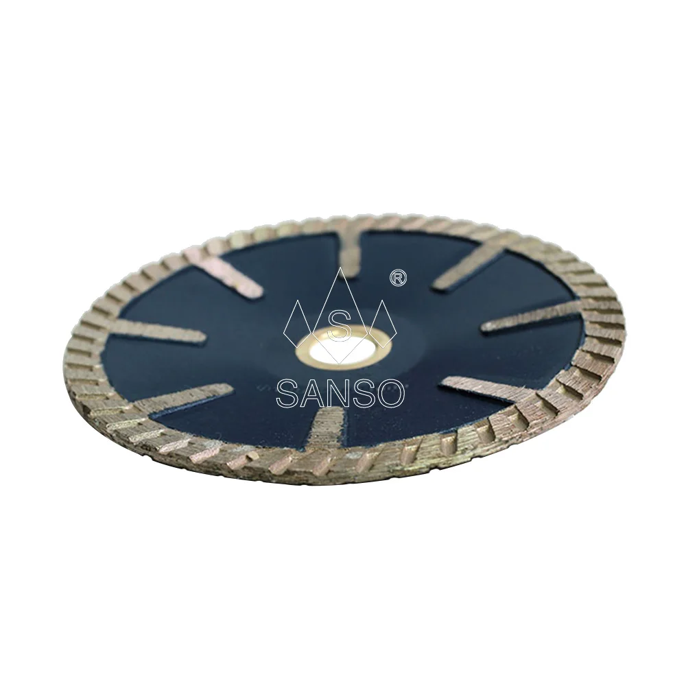 Hot pressed dry cutting protection segmented diamond cutting disc 125mm for granite sandstone lavastone