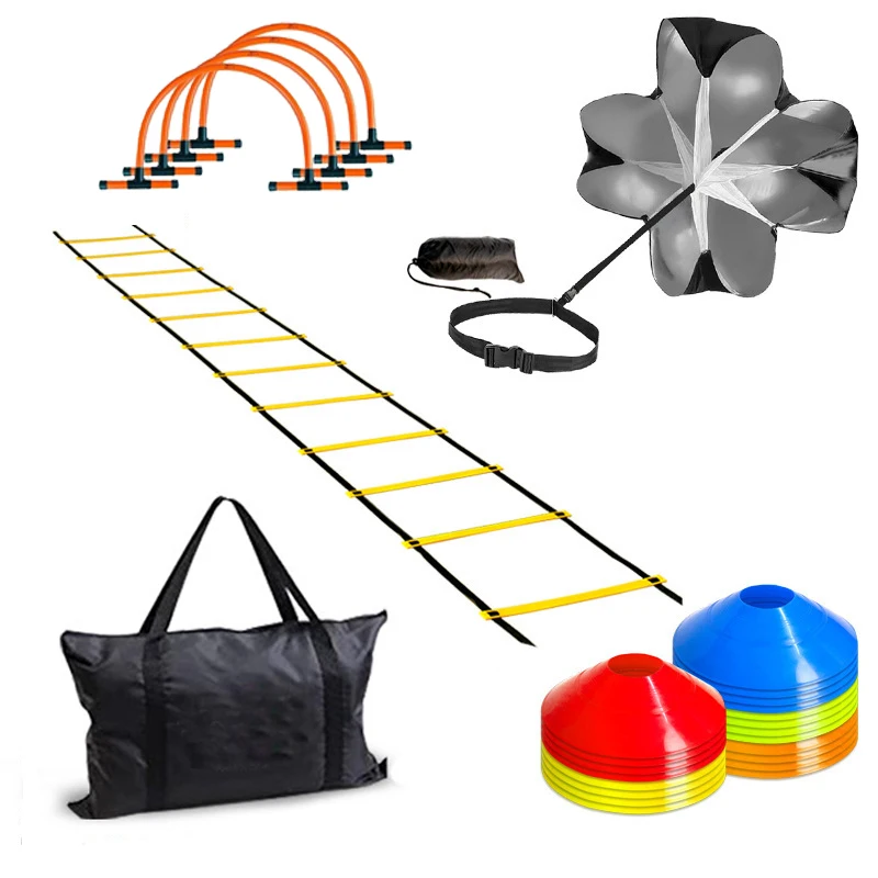Sports Football Step Speed Agility Training Set Adjustable Soccer Exercise Fitness Agility Training Equipment Set/