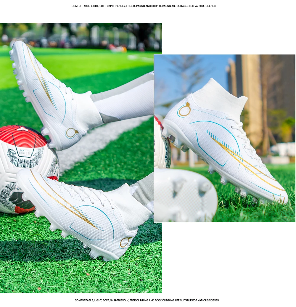 Boots,Godasse Crampon Chimpunes Guayos Pupos Wholesale Spike Grip FG High Top Quality Ankle Custom Football Soccer Cleat Shoes