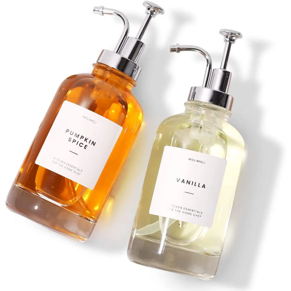 Coffee Syrup Dispenser for Coffee Bar  Pump Dispenser Glass Syrup Bottle 500ml 16.9oz  Maple Coffee Syrup Pump Bottles