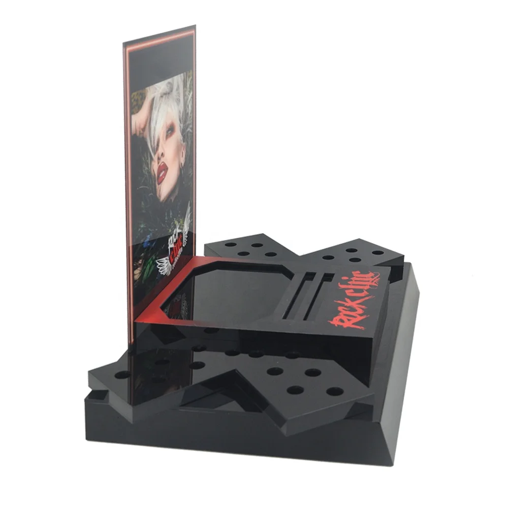 High quality custom cosmetics display showcase retail store plastic display cosmetics lipstick acrylic cosmetic display rack