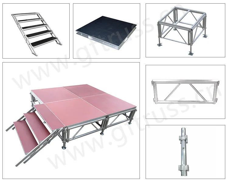 Concert/Event Used 4*4ft, 4*8ft Stage Platform Skidproof Plywood Portable Stage Platform