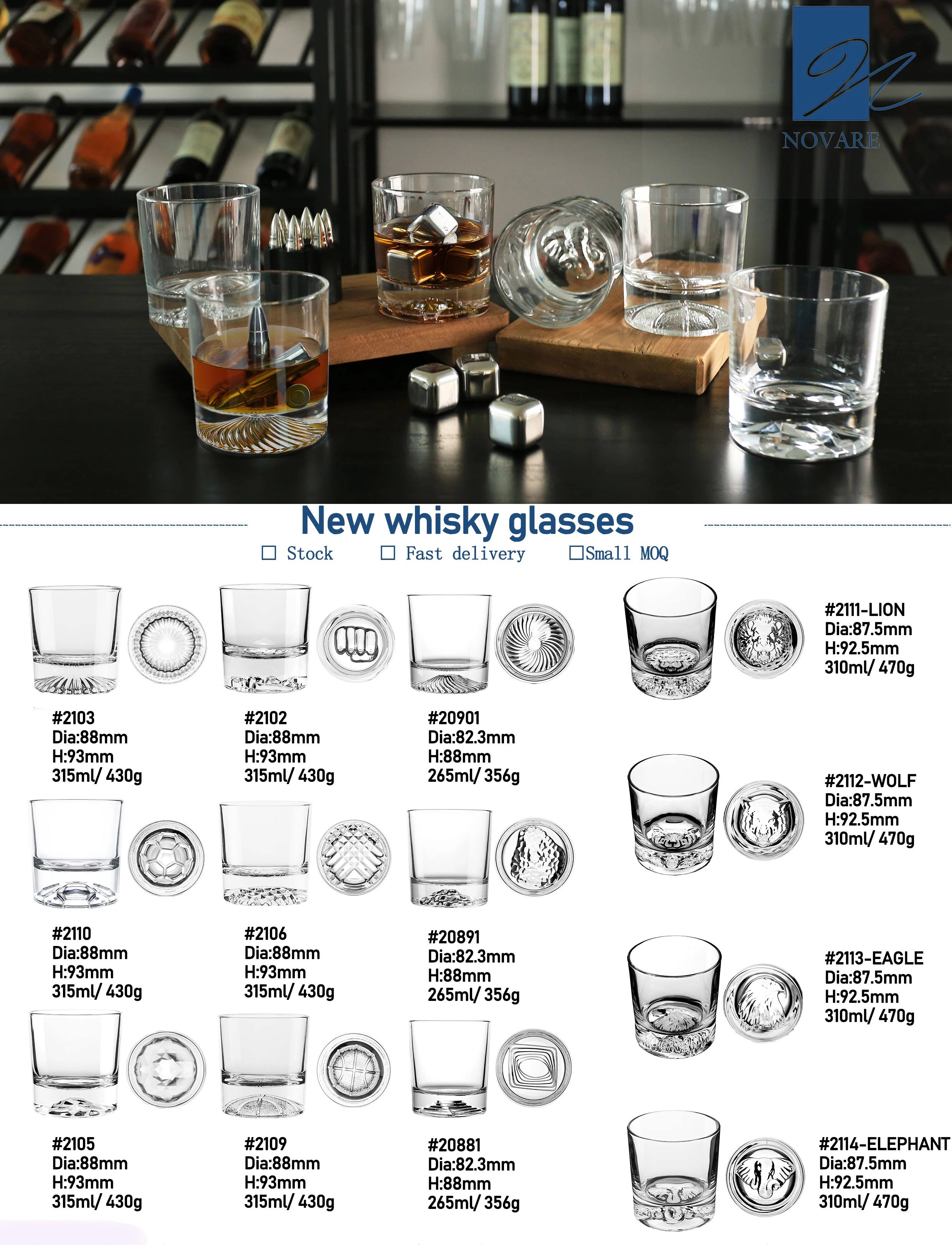 Wholesale Unique Tumbler Glasses Lead Free Shot Glass Multiple Style Rocks Glass Crystal Whiskey Glass