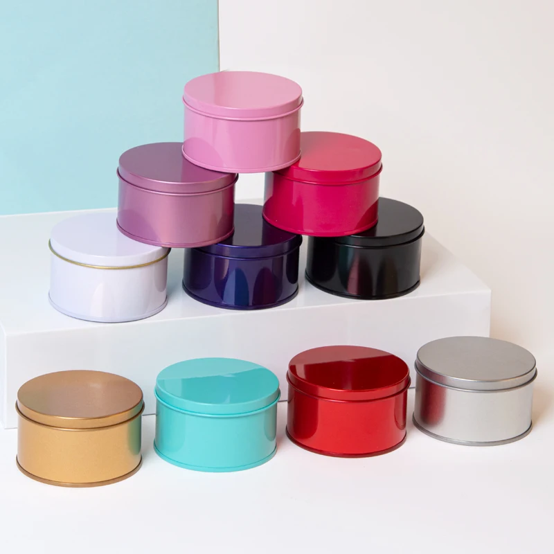 Wholesale Cheap Round 7.5 cm Diameter 4.5 cm Height Metal Tin Can Box Runde Blechdose Tins Package for Surge Coffee Tea