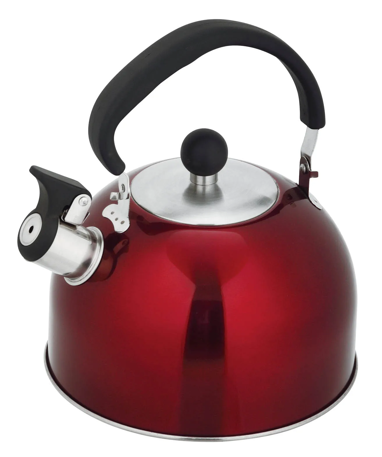 Stainless Steel Whistling Kettle Simple For Household Water Kettles Kitchen Appliances Hemispherical Whistle Red Tea Maker Pot