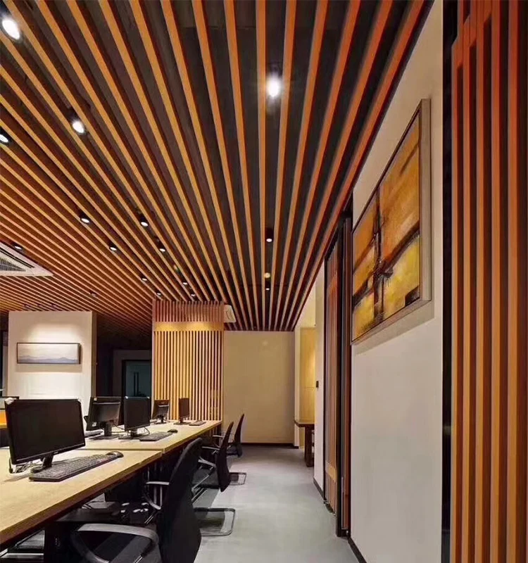 Latest Wood Plastic Composite False Ceiling WPC Ceiling Designs Decorative Roof