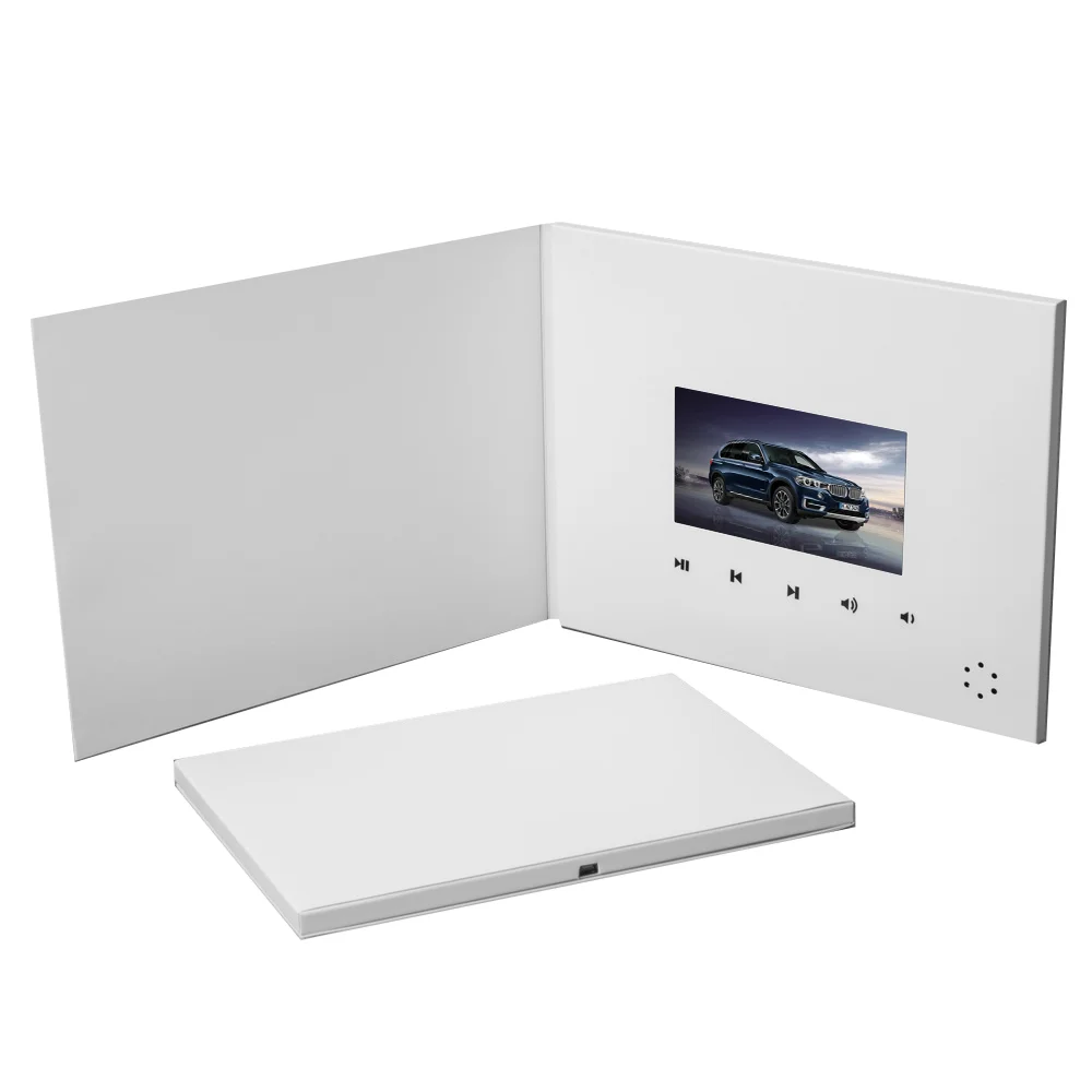 2.4/2.8/4.3/5/7/10 inch blank wedding video brochure digital advertisement video card