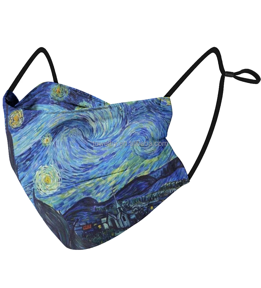 Customized sublimation digital printing 3D origami cloth cotton facemasks face cover