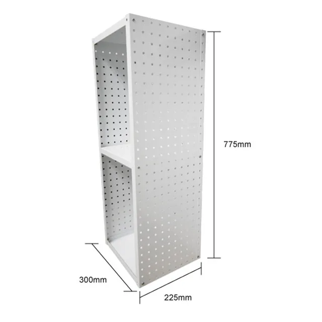 Multi-purpose garage storage slat wall cabinet metal wall shelf with pegboard side panel