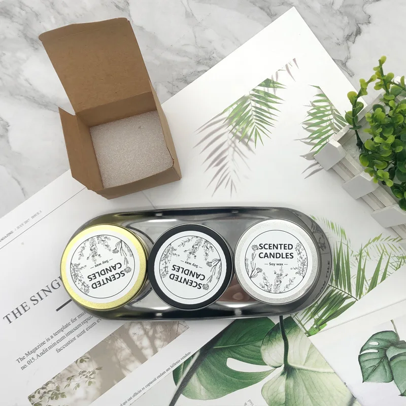 Hot Sell Tinplate Can Scented Candle Soy Wax Souvenir Gift Party Scented Round Candle 4OZ Empty Metal Tin Can