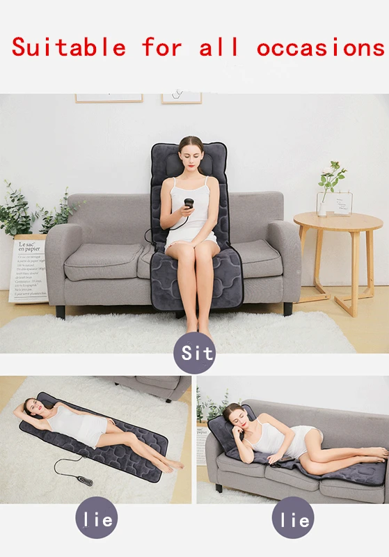 FCC Auto shut off Shiatsu Back Neck Shoulder massaging mat Kneading Electric Vibration Massage Bed