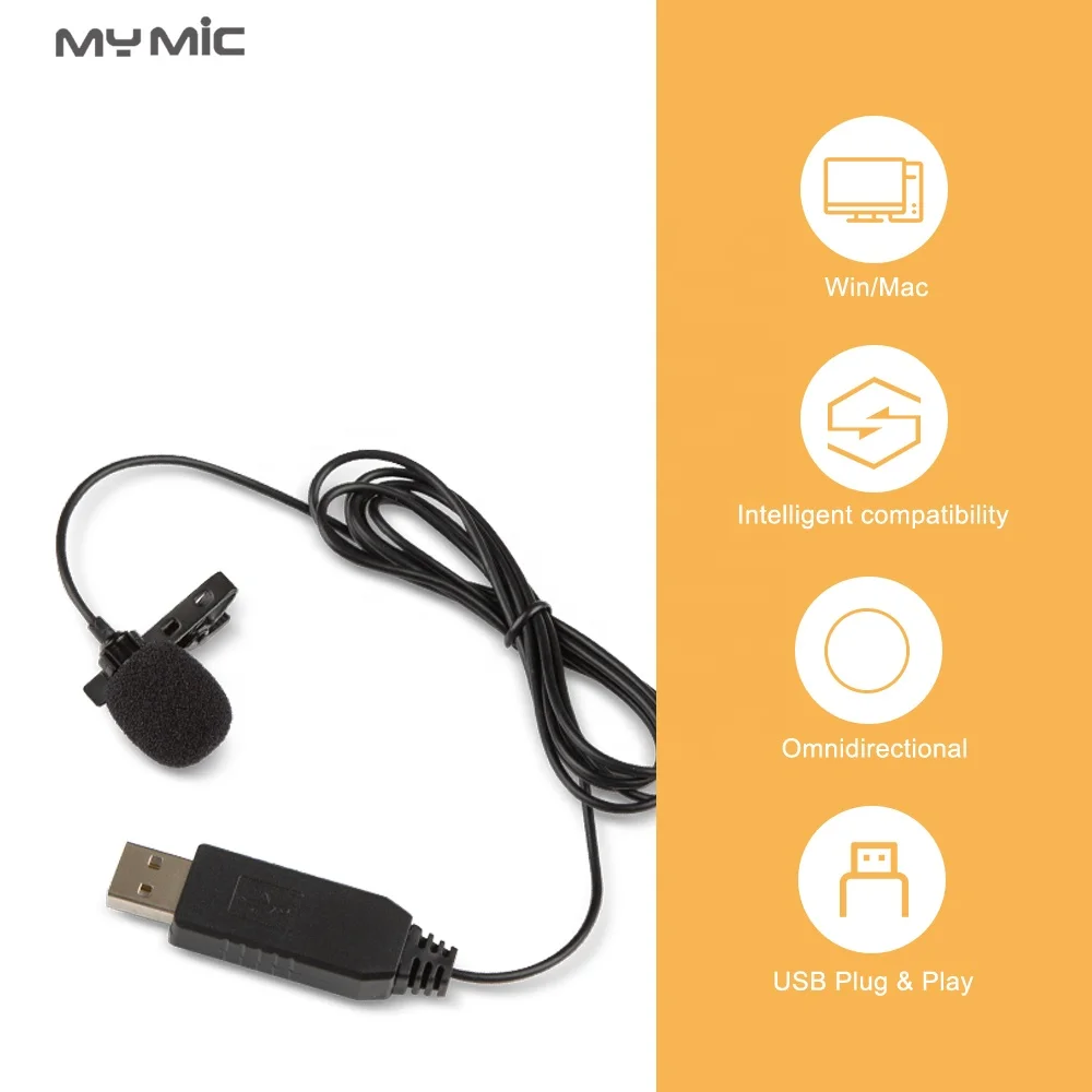 New arrival LJU02 condenser recording lapel lavalier clip mic mini usb microphone for computer laptop