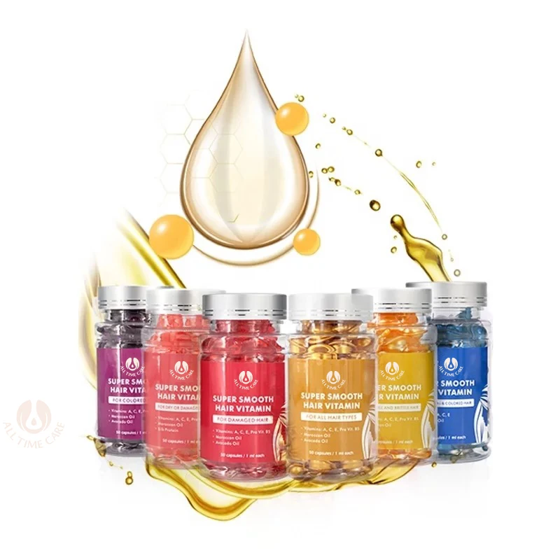 High Quality Hair Treatment Serum Bulk 7 Days Argan Oil Vitamin Silkening Straight Thickening Human Hair Serum Capsule