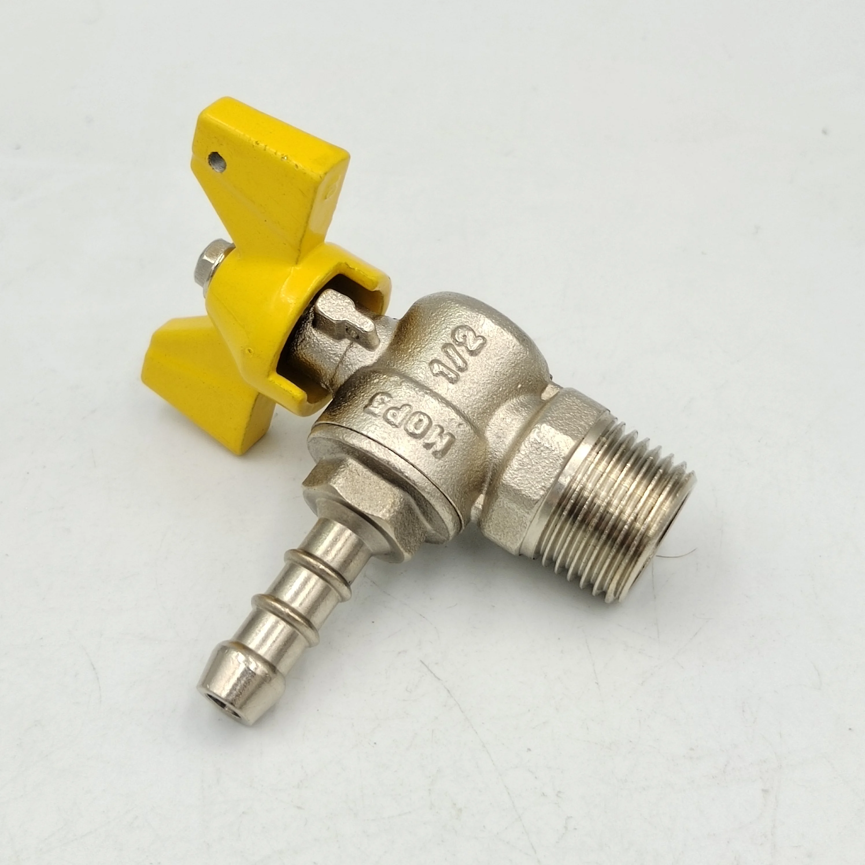 90 Degree Brass Barbed Gas Valve for LPG 1/2 Inch Forged Brass Pressure Reducing Valve