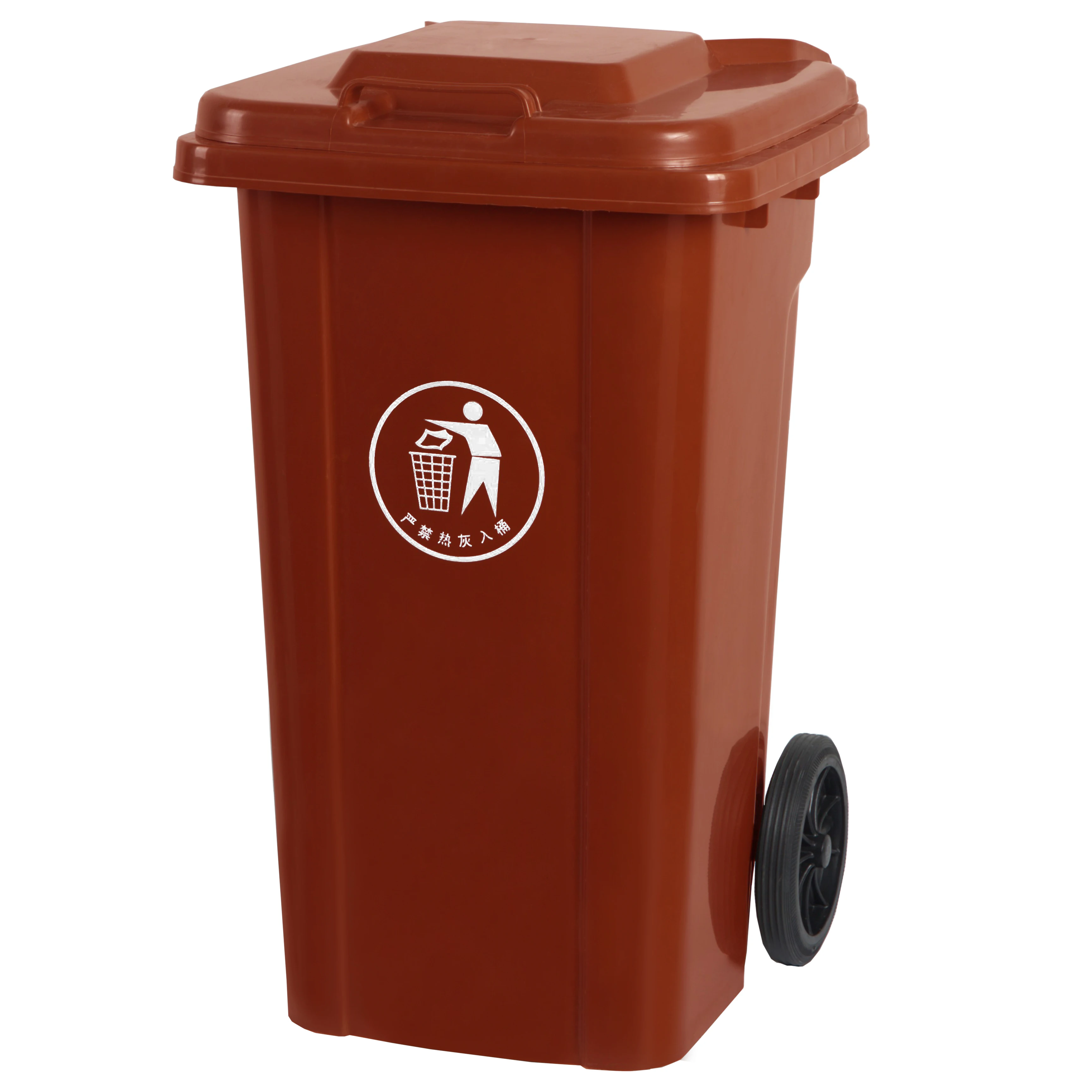 100L Litre Rubber Wheels Blue Outdoor Industrial Pedal Plastic Dustbin