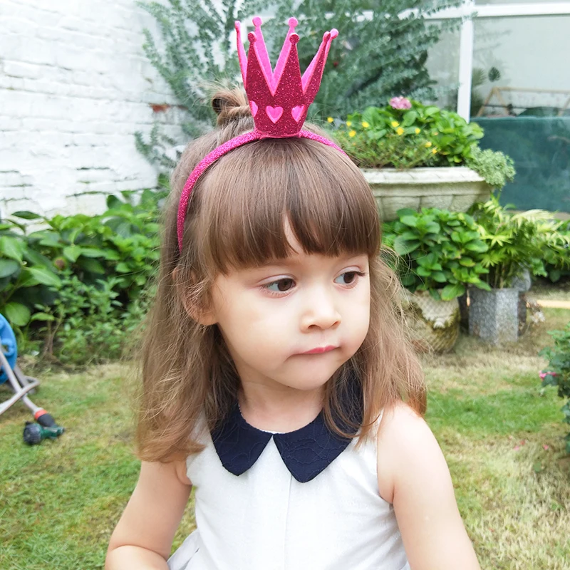 New Arrival Fashion Glitter Crown Headband for Girl  Princess Hair Accessories Hair Bow for Kid Children School